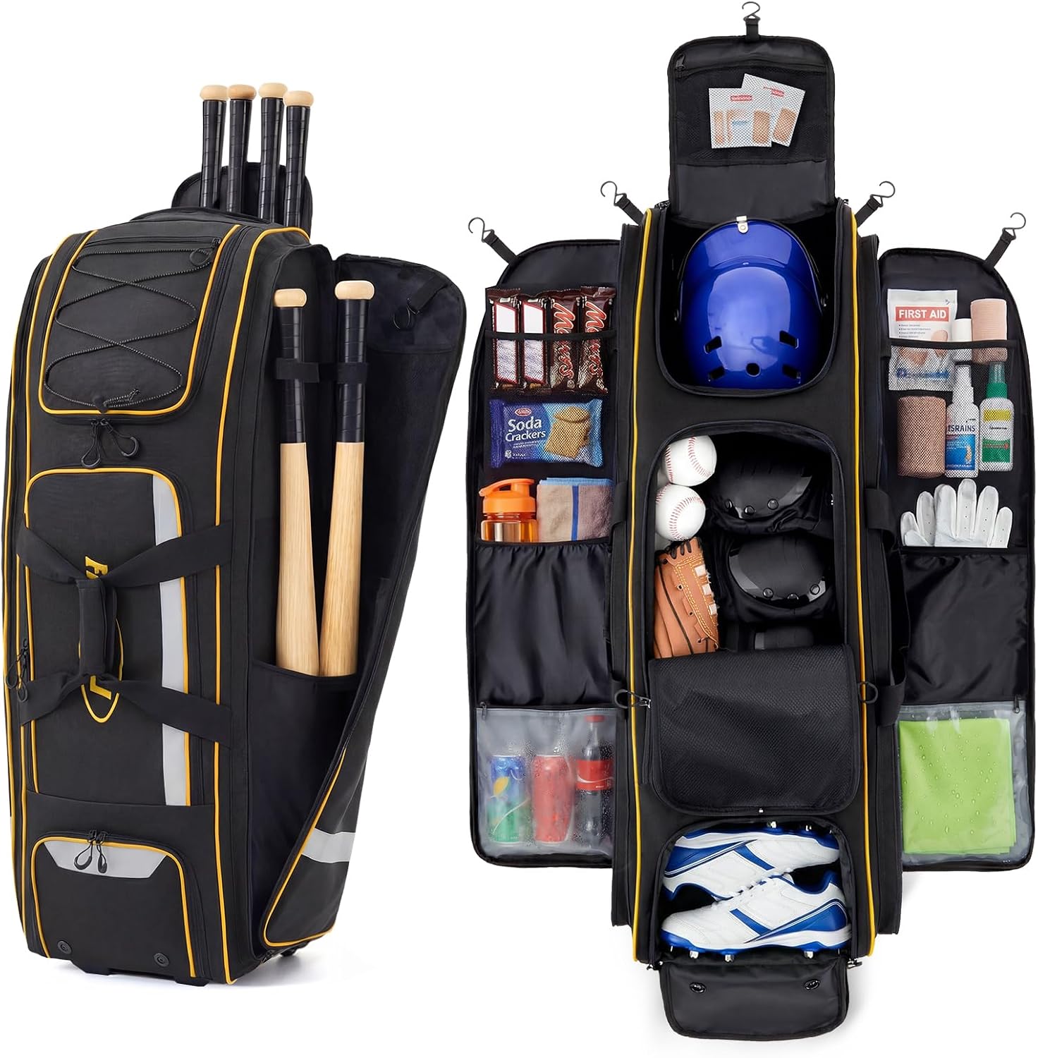 Sports Equipment Bag With Wheels - Borsa per attrezzatura da baseball e